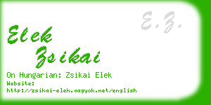 elek zsikai business card